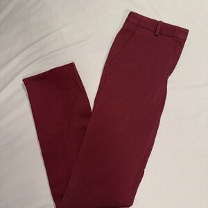 NWT Victoria Beckham Burgundy Straight Leg Trousers